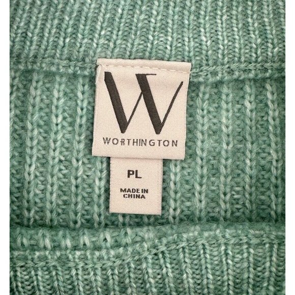 Worthington Petites Crew Neck Sweater Womens Size PL Top Jade Cut Out Detail NEW - Picture 10 of 11